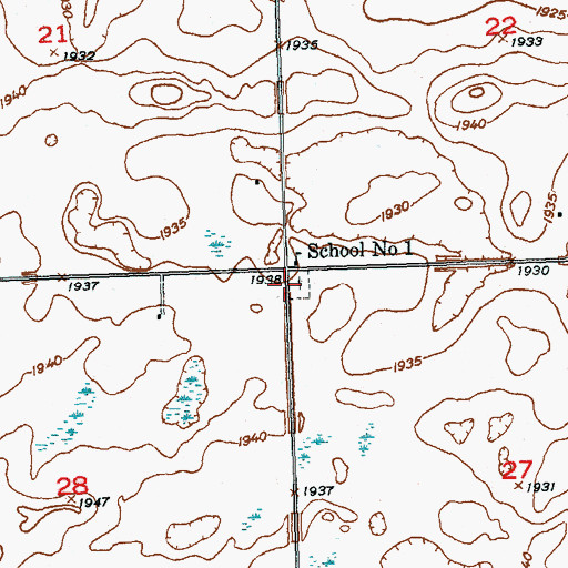 Topographic Map of Ebenezer Lutheran Cemetery, ND