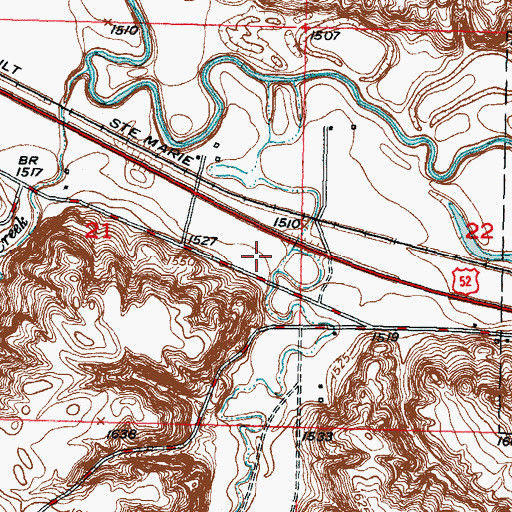 Topographic Map of Holy Cross Catholic Cemetery, ND