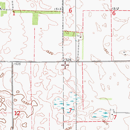 Topographic Map of Saint Peter and Paul Cemetery, ND