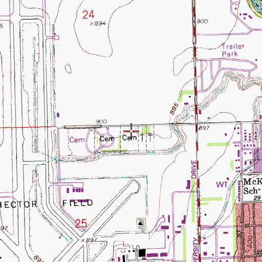 Topographic Map of Springvale Cemetery, ND