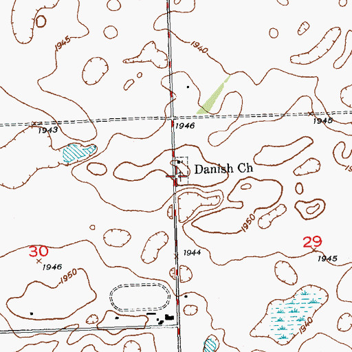 Topographic Map of Flaxton Rural Lutheran Cemetery, ND