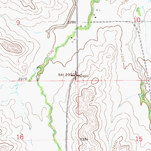 Topographic Map of Squaw Gap Cemetery, ND