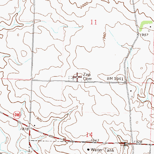 Topographic Map of Peace Congregational Cemetery, ND