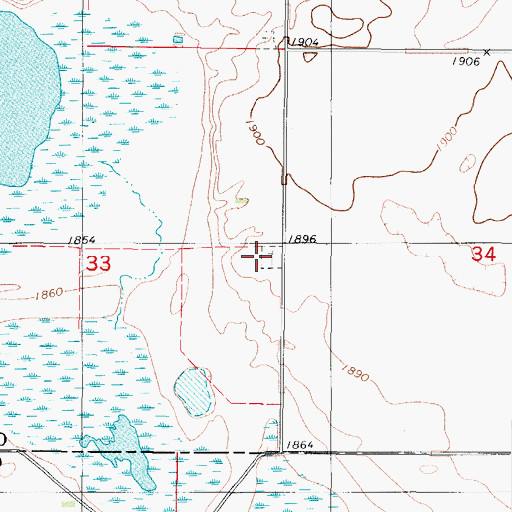 Topographic Map of Zion Reformed Cemetery, ND