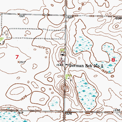 Topographic Map of Saint Anselm Cemetery, ND