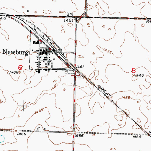 Topographic Map of Dovre Lutheran Cemetery, ND