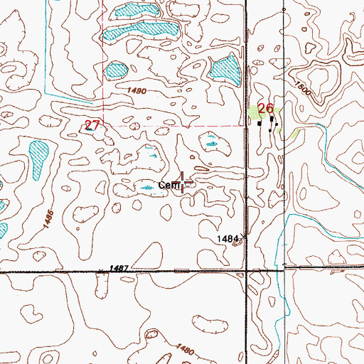 Topographic Map of Sons Of Jacob Cemetery, ND