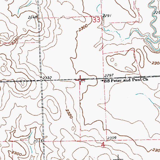 Topographic Map of Saints Peter and Paul Cemetery, ND