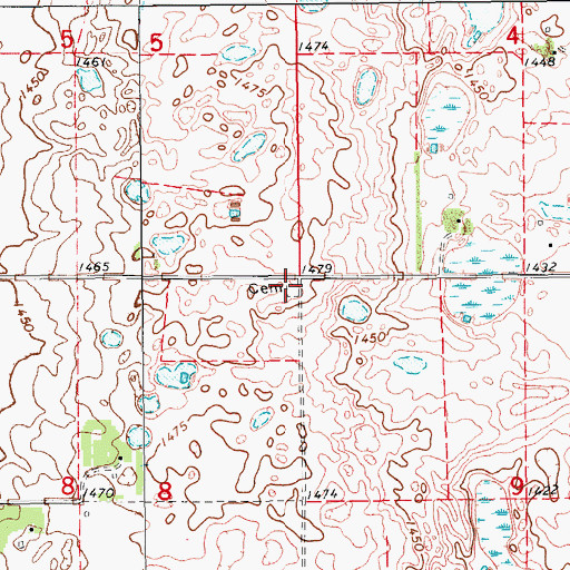 Topographic Map of North Lamoure Pioneer Cemetery, ND