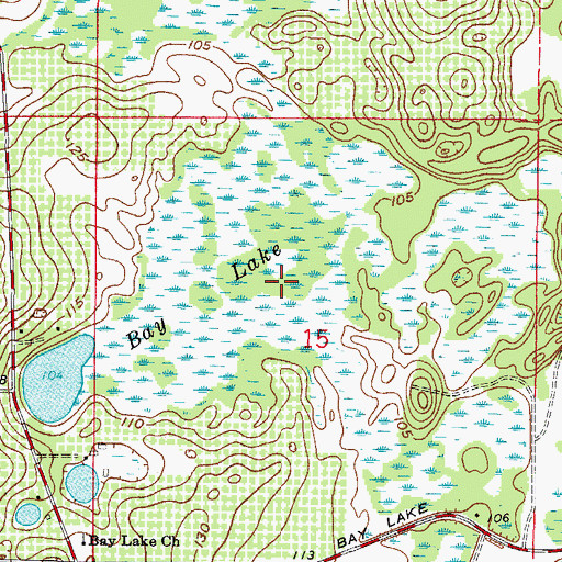 Topographic Map of Bay Lake, FL