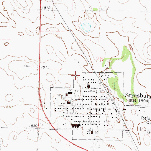Topographic Map of Saints Peter and Paul Catholic Cemetery, ND