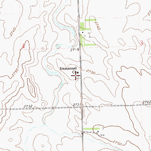 Topographic Map of Immanuel Norwegian Lutheran Cemetery, ND
