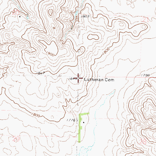 Topographic Map of Peace Lutheran Cemetery, ND