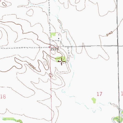 Topographic Map of Olson Farm Cemetery, ND