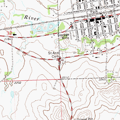 Topographic Map of First United Methodist Church Cemetery, ND