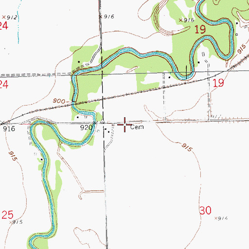 Topographic Map of Clemenson Cemetery, ND