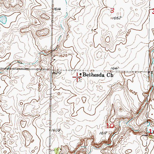 Topographic Map of Bethesda Cemetery, ND
