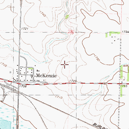 Topographic Map of Pleasant View Cemetery, ND