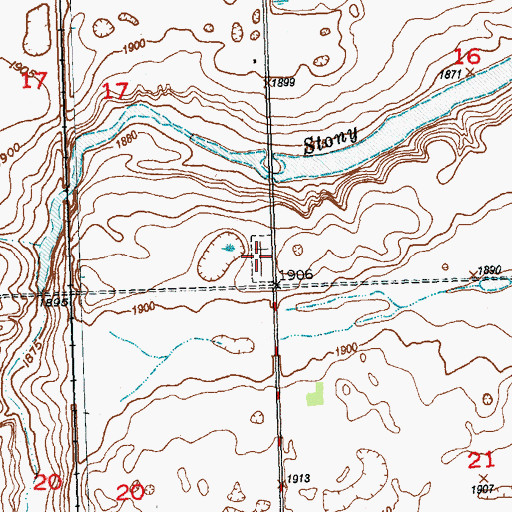 Topographic Map of Saint Pauls Evangelical Lutheran Church Cemetery, ND