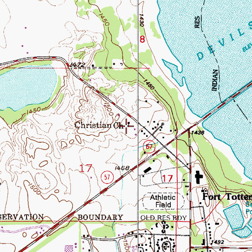 Topographic Map of Christian Church Cemetery, ND
