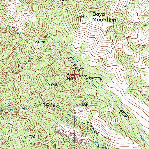 Topographic Map of Collom Mine, AZ