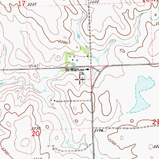 Topographic Map of Saint Martins Cemetery, ND