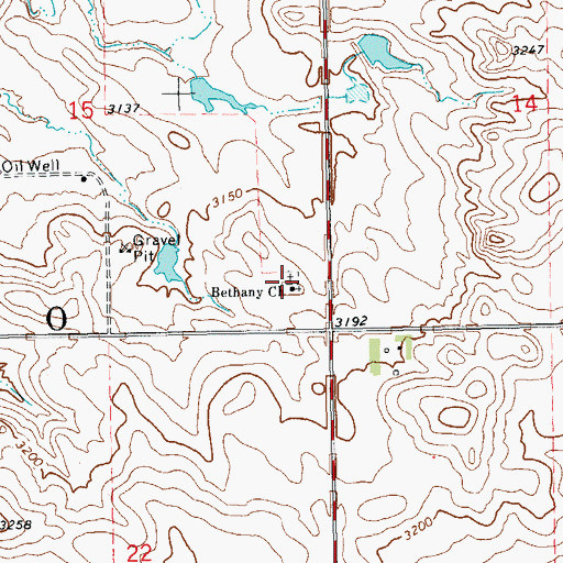 Topographic Map of Bethany Lutheran Church Cemetery, ND