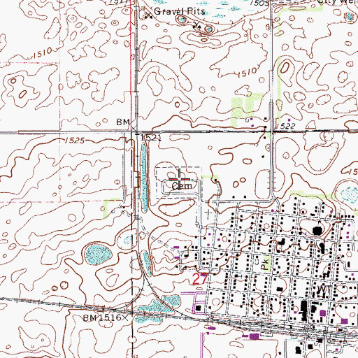 Topographic Map of Lakota Cemetery, ND