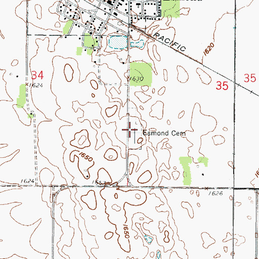 Topographic Map of Saint Boniface Catholic Cemetery, ND