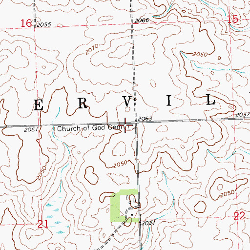 Topographic Map of Church of God Cemetery, ND