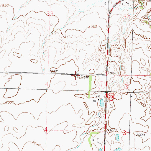 Topographic Map of Miller Cemetery, ND
