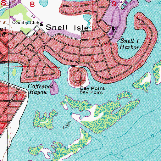Topographic Map of Bay Point, FL