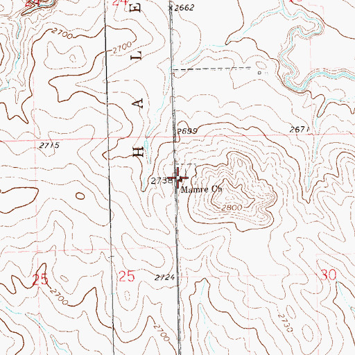 Topographic Map of Mamre Lutheran Cemetery, ND