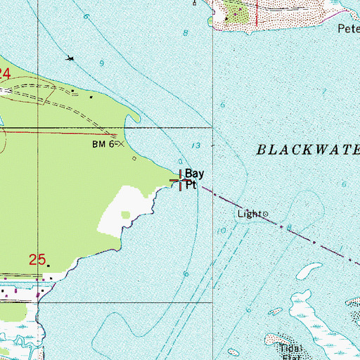 Topographic Map of Bay Point, FL