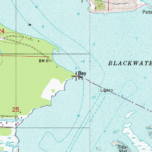 Topographic Map of Bay Point, FL