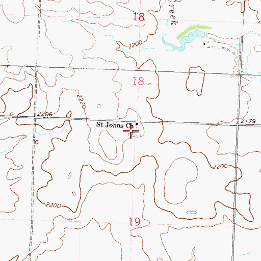 Topographic Map of Saint John's Wittenberg Cemetery, ND