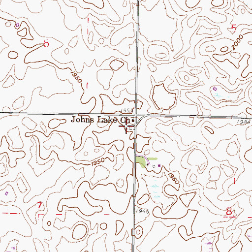 Topographic Map of Johns Lake Mennonite Brethern Cemetery, ND