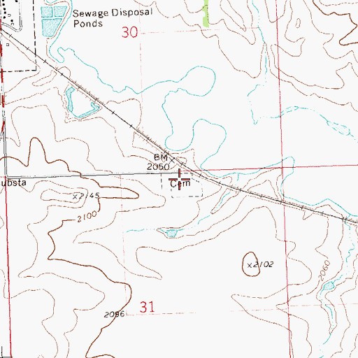 Topographic Map of Saint Pauls Lutheran Cemetery, ND