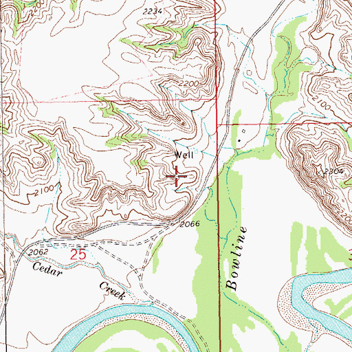Topographic Map of Stevenson Cemetery, ND