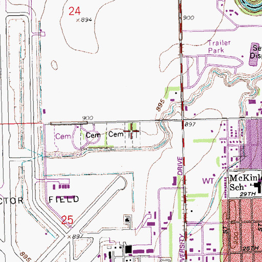 Topographic Map of Fargo Hebrew Congregation Cemetery, ND