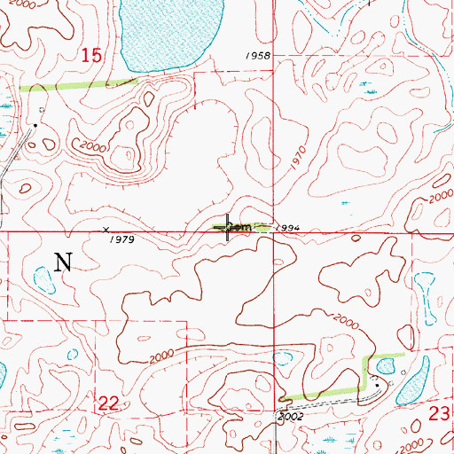 Topographic Map of Pioneer Seventh - Day Adventist Cemetery, ND