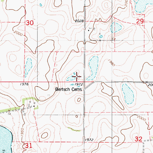 Topographic Map of Zion Number 1 Evangelical Lutheran Cemetery, ND