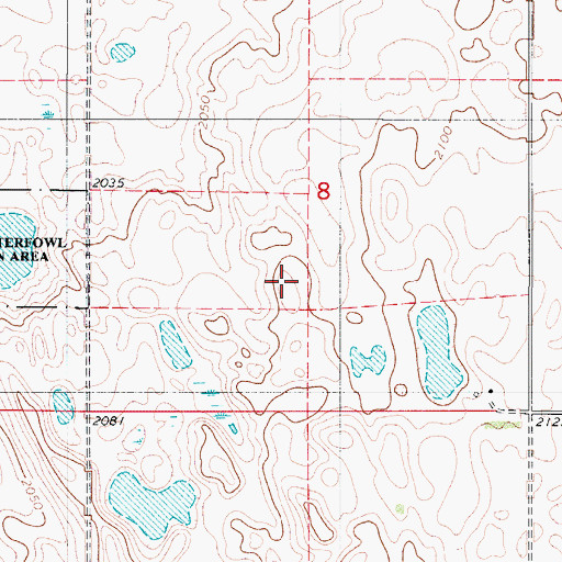 Topographic Map of German Baptist Cemetery, ND