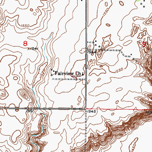 Topographic Map of Fairview Scandinavian Lutheran Cemetery, ND