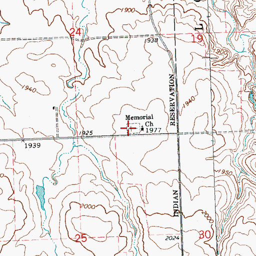 Topographic Map of Memorial Congregational Church Cemetery, ND