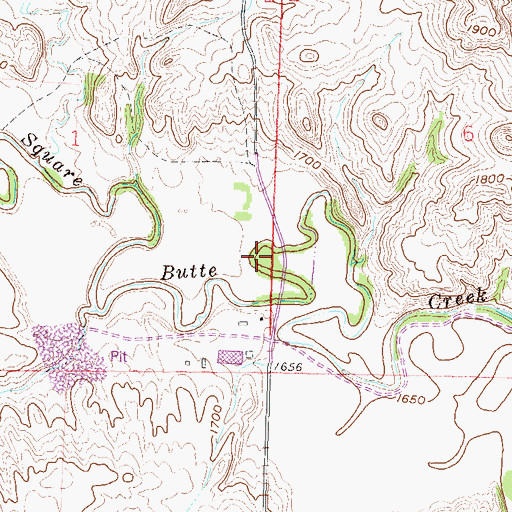 Topographic Map of Harmon Cemetery, ND