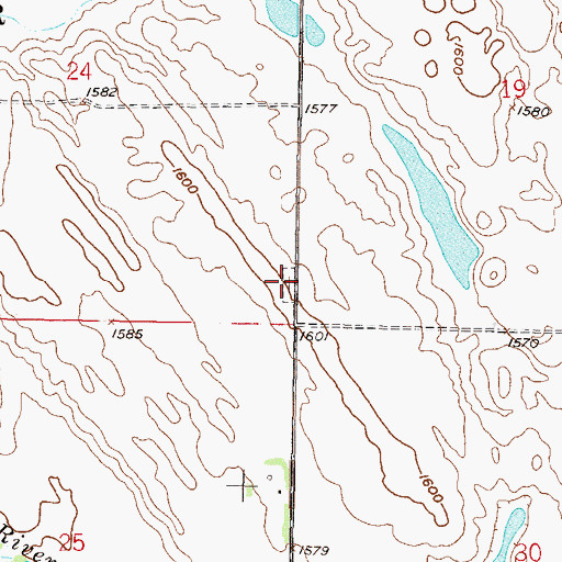 Topographic Map of United Methodist Cemetery, ND