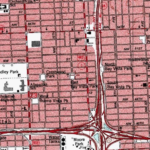Topographic Map of East Bay Vista Park, FL