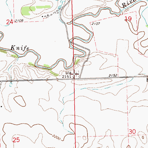 Topographic Map of Emerson Cemetery, ND