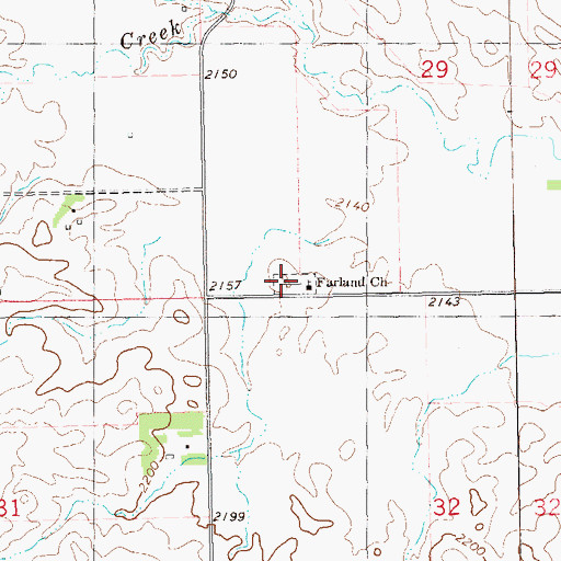 Topographic Map of Farland Cemetery, ND